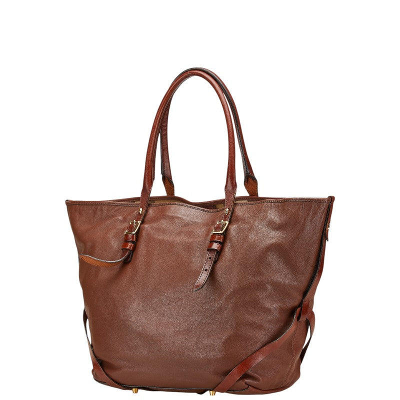 Burberry Nova Check Leather Tote Bag