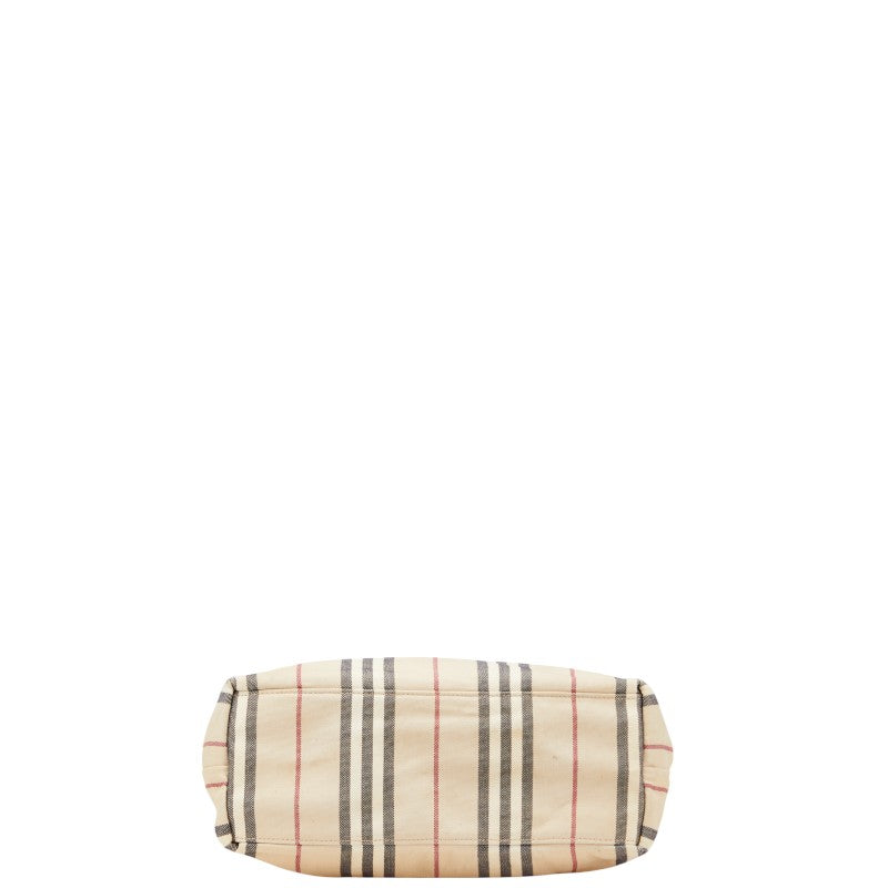 Burberry Stripe Canvas Leather Shoulder Bag