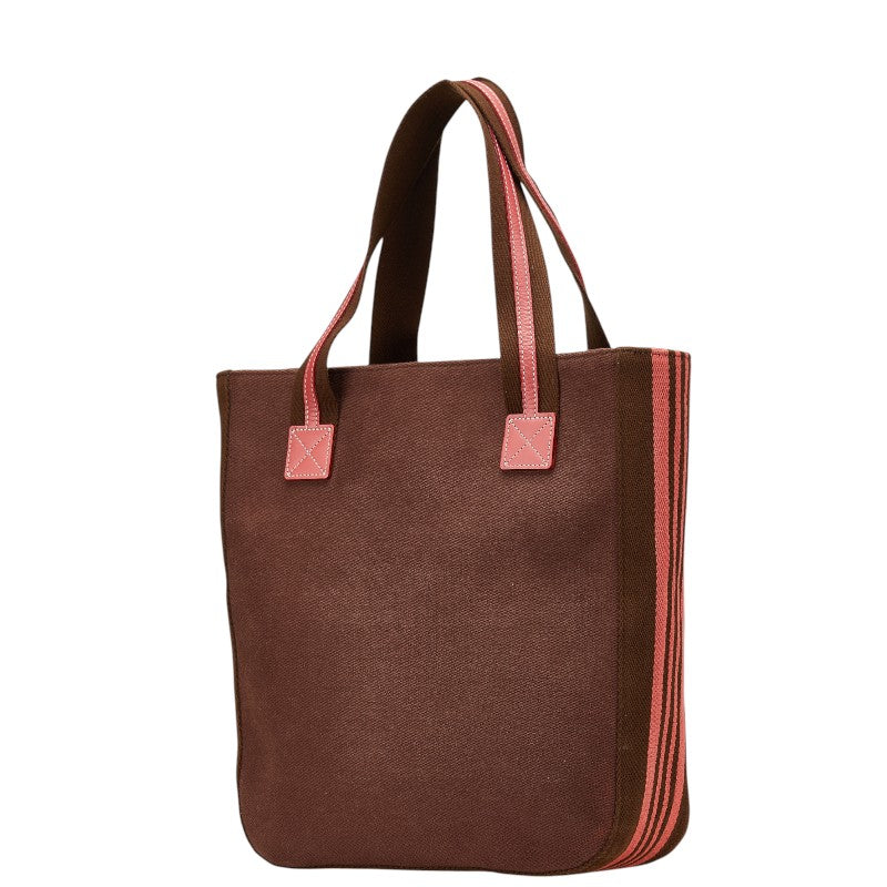 Burberry Logo Canvas Leather Tote Bag
