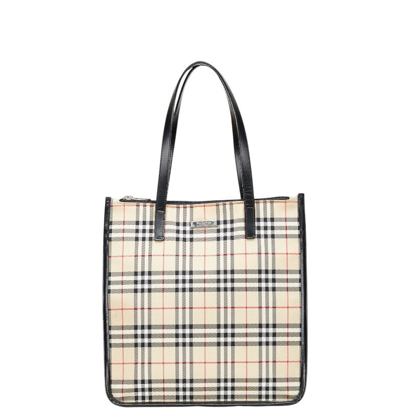 Burberry Nova Check Nylon Leather Tote Bag