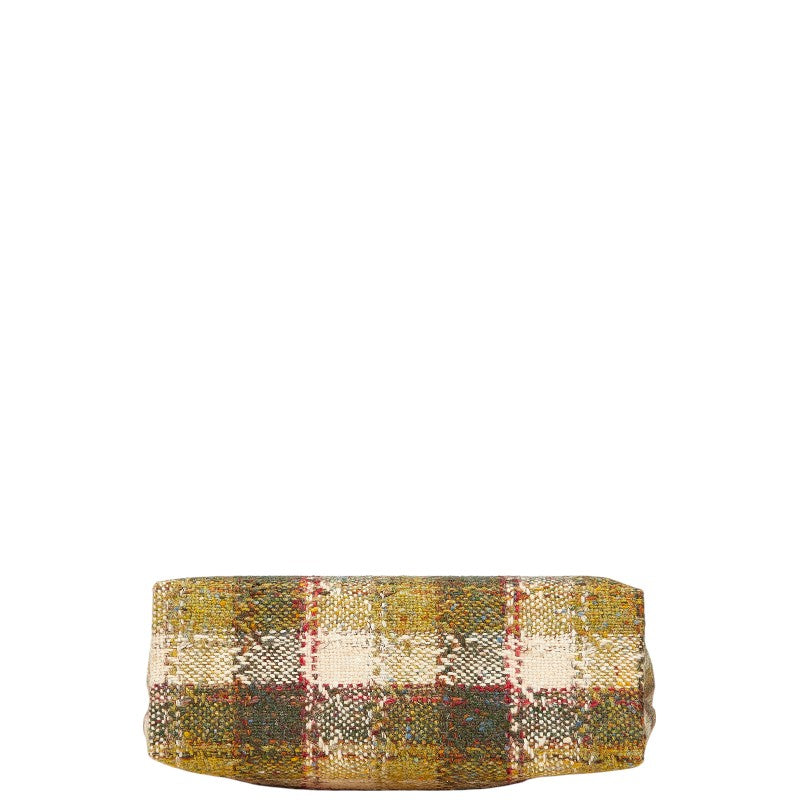 Burberry Check Wool Patent Suede Handbag