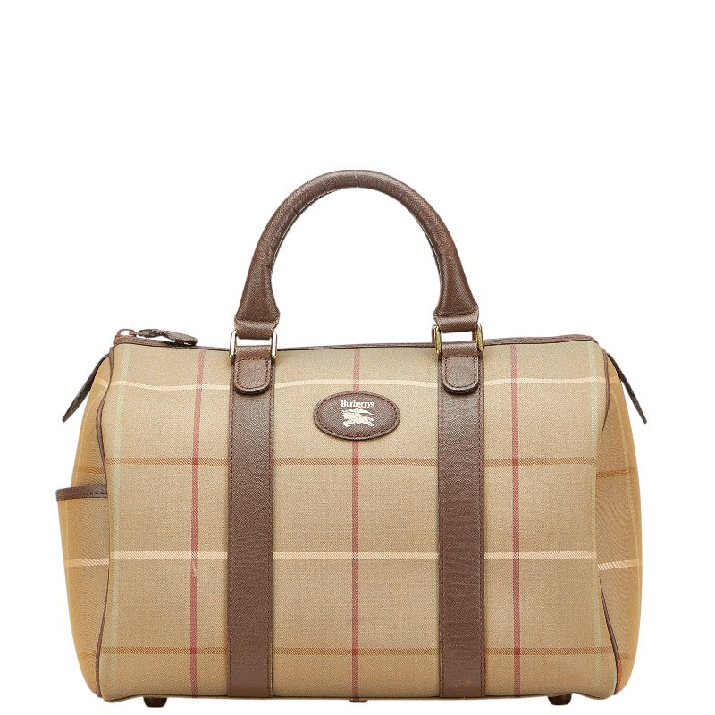 Burberry Check Canvas Leather Handbag