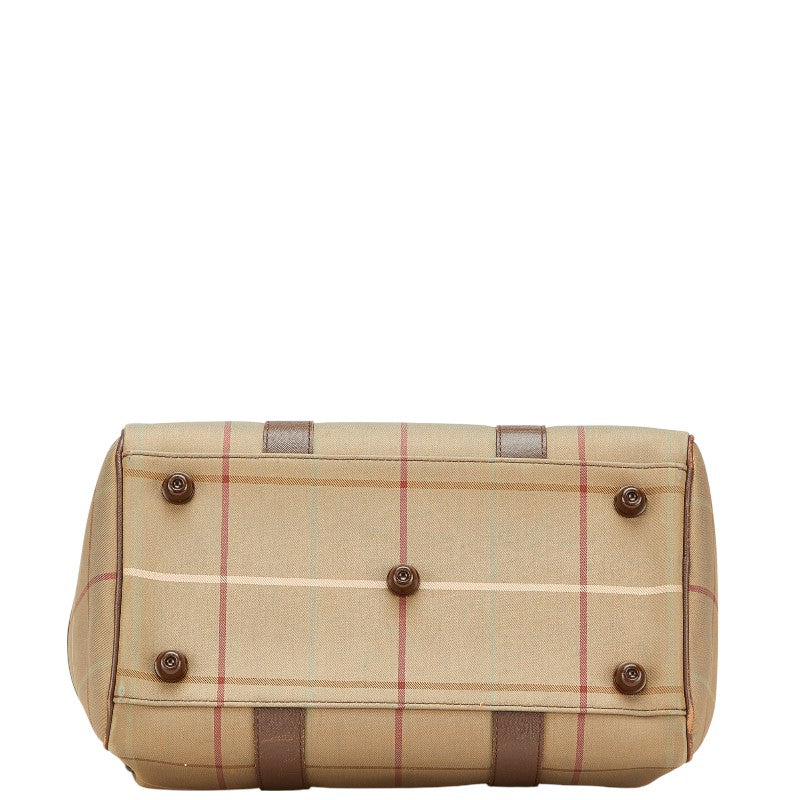 Burberry Check Canvas Leather Handbag