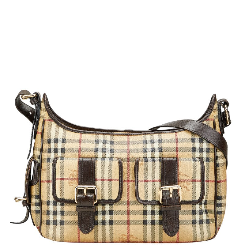 Burberry Nova Check Shadow Horse PVC Leather Shoulder Bag