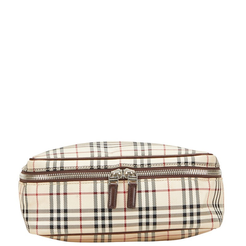 Burberry Nova Check Canvas Leather Handbag Pouch