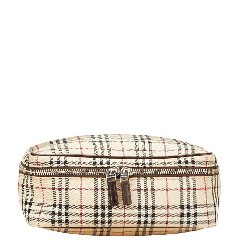 Burberry Nova Check Canvas Leather Handbag Pouch