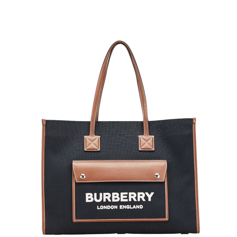 Burberry Freya Canvas Leather Tote Bag