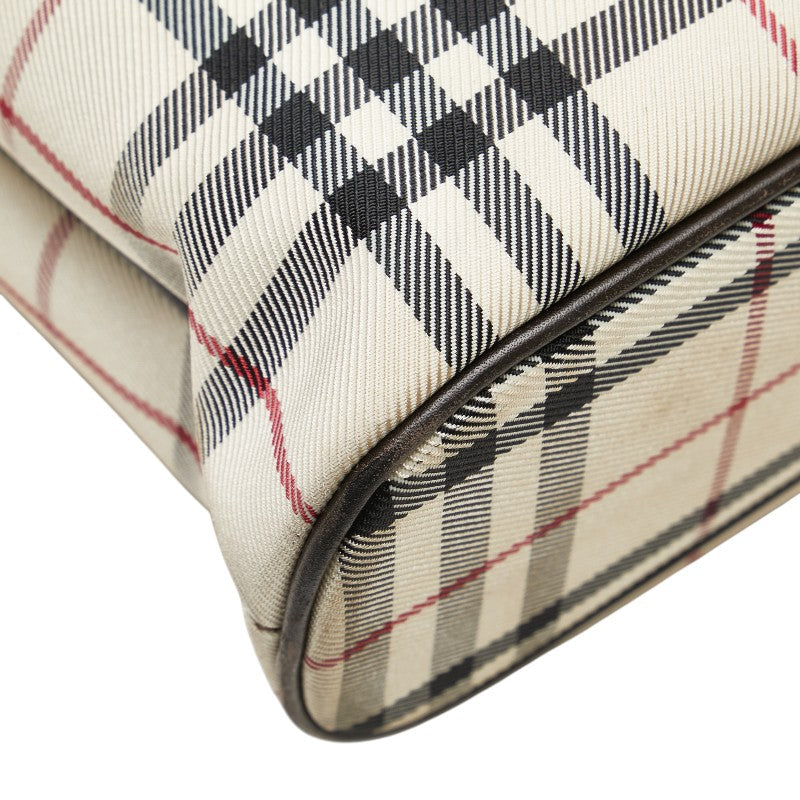 Burberry Nova Check Canvas Leather Tote Bag
