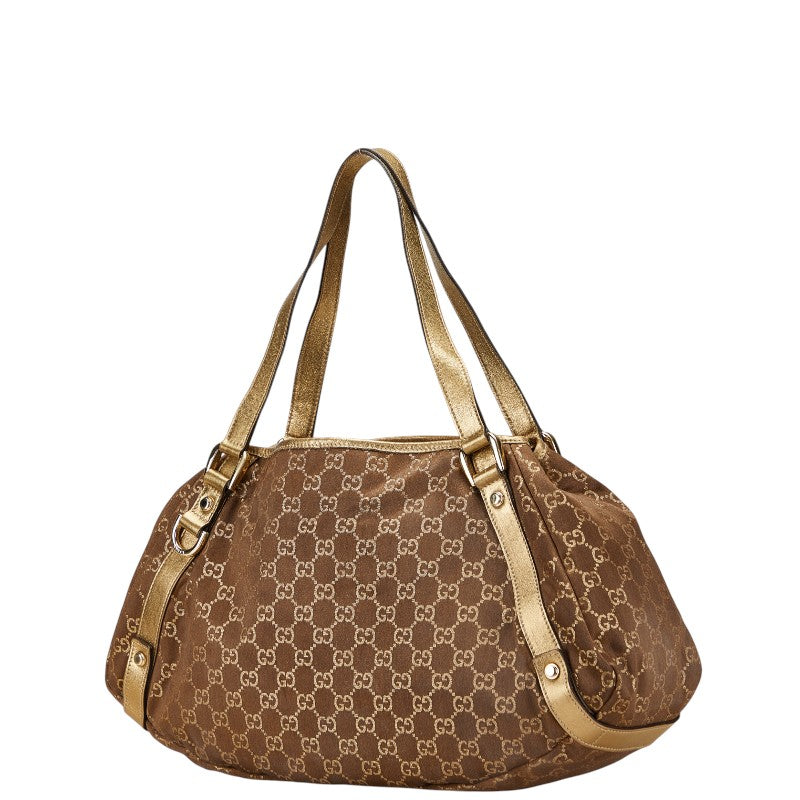Gucci Abbey GG Canvas Leather Tote Bag
