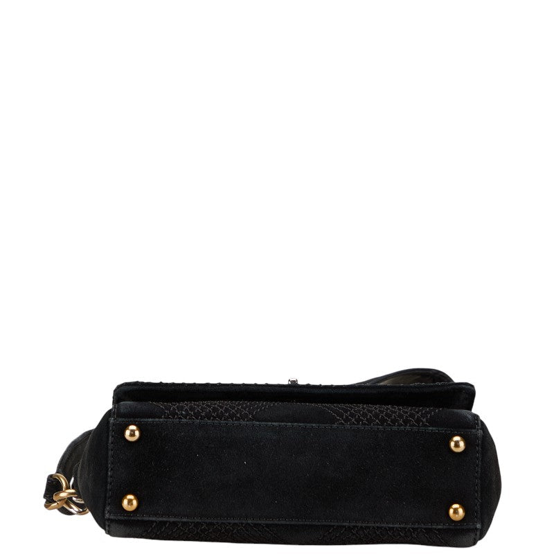 Chanel Coco Wild Stitch Suede Leather Shoulder Bag