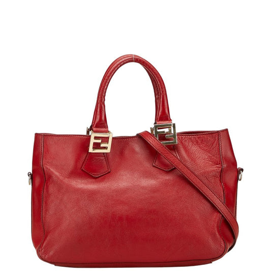 Fendi Logo Leather 2way Bag