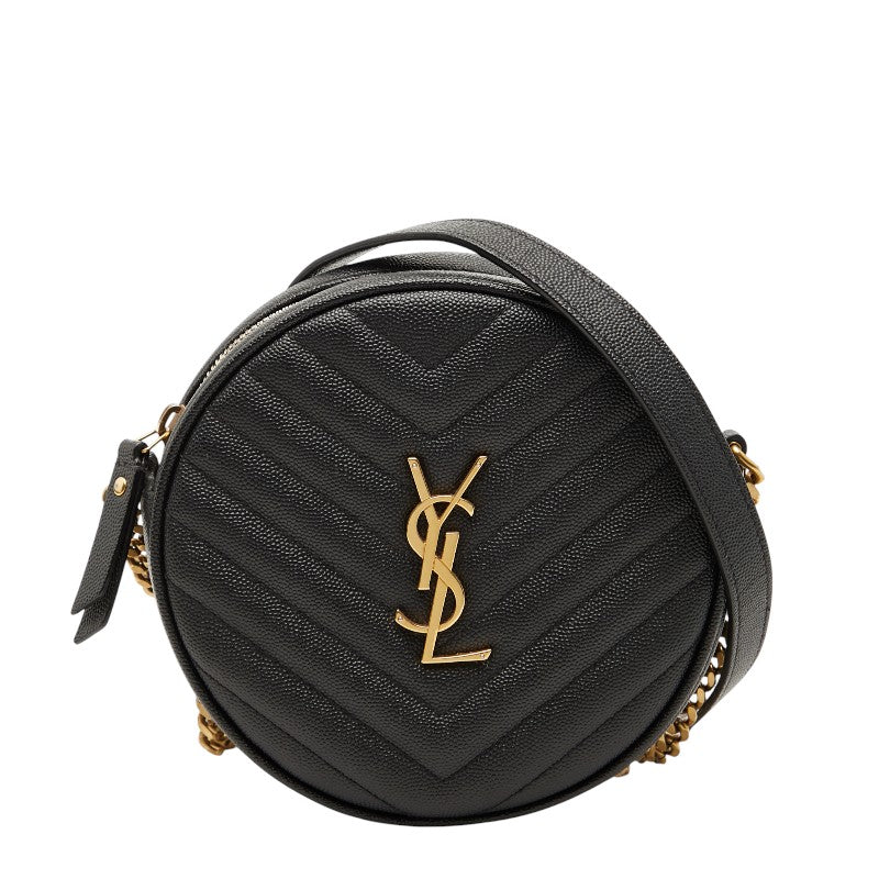 Saint Laurent Vinyle YSL Logo Calfskin Chain Shoulder Bag
