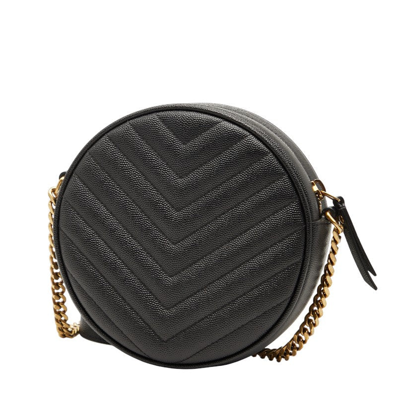 Saint Laurent Vinyle YSL Logo Calfskin Chain Shoulder Bag