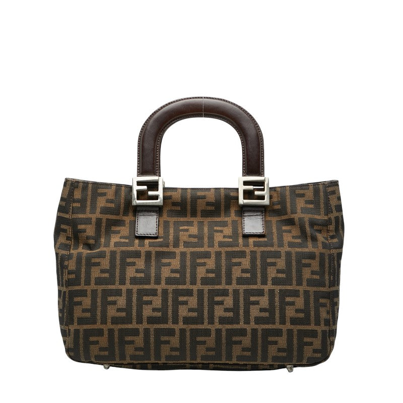 Fendi Zucca Canvas Leather Handbag