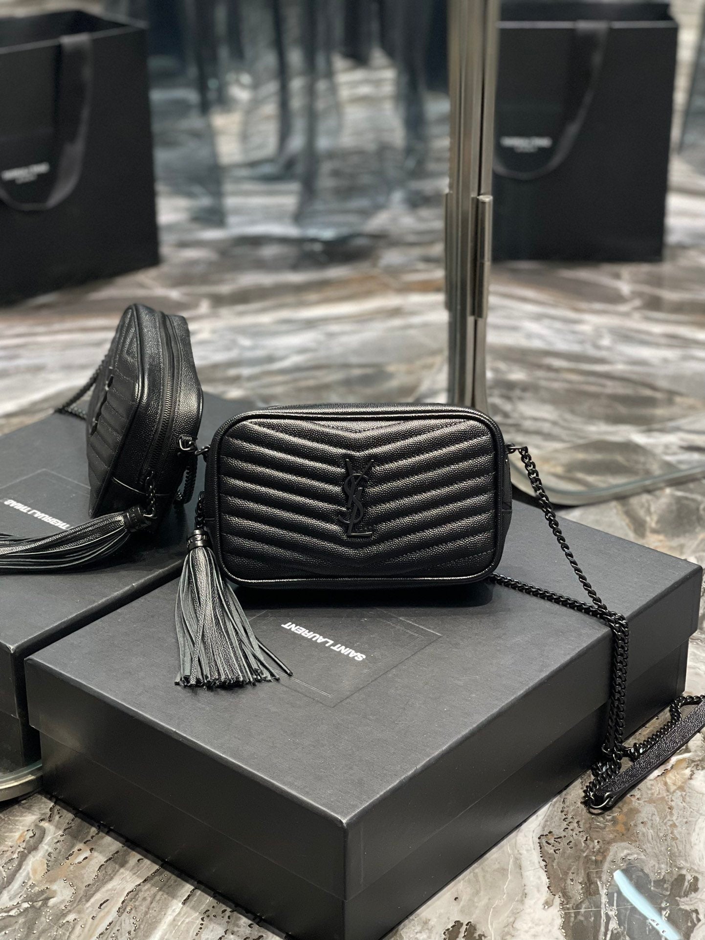 Yves Saint Laurent Lou Mini Bag Black