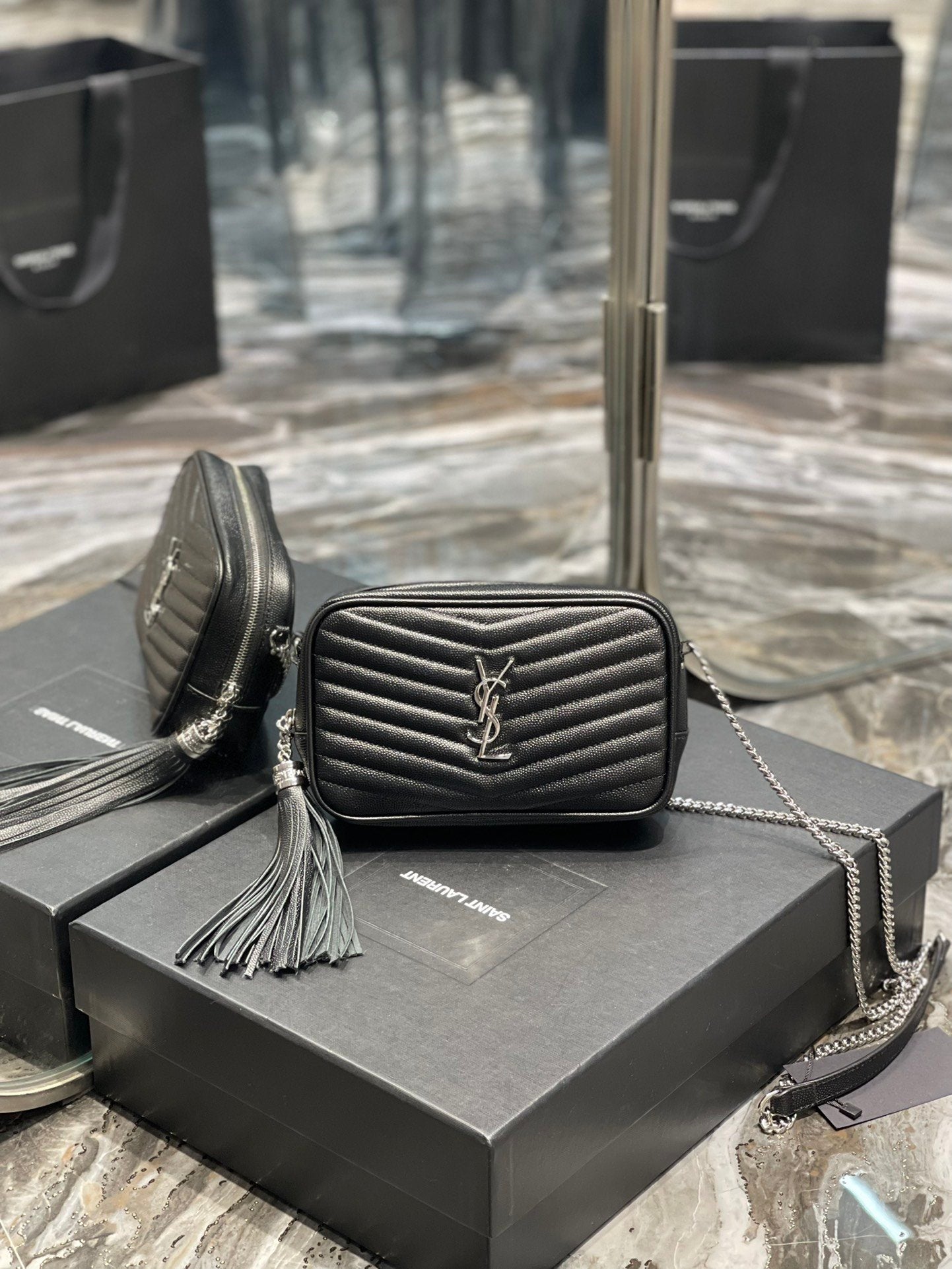 Yves Saint Laurent Lou Mini Bag Black