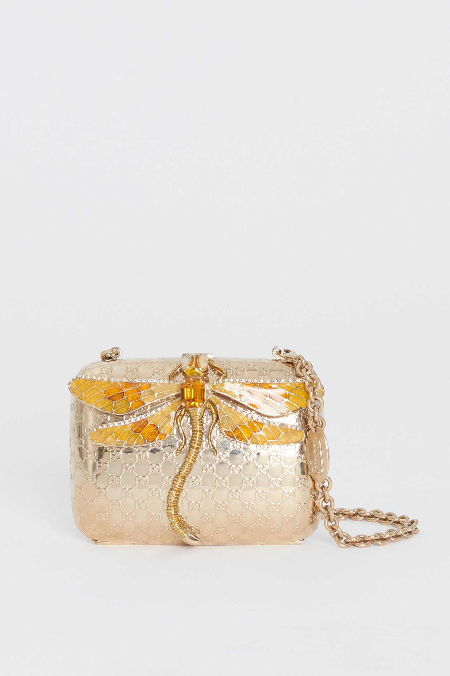 Gucci Guccissima Gold Leather Chain Handbag
