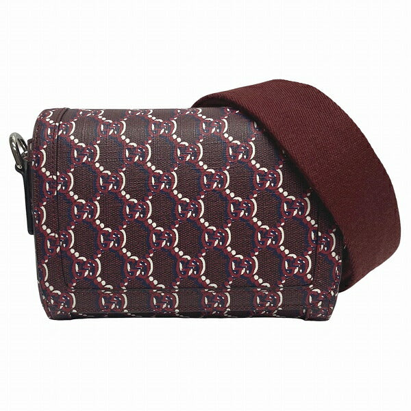 Gucci Rosso Ancora Super Mini Shoulder GG Shadow Canvas Shoulder Bag