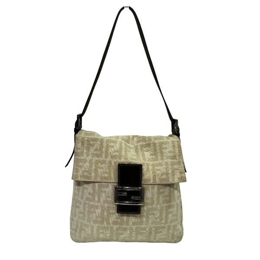 Fendi Mamma Baguette Canvas Shoulder Bag
