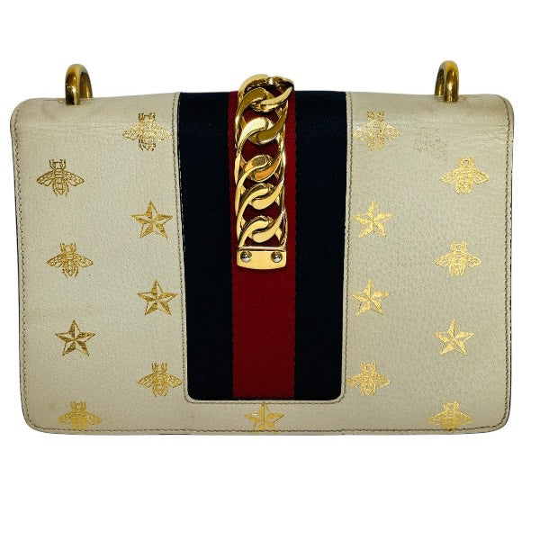 Gucci Sylvie Bee & Star Leather Shoulder Bag
