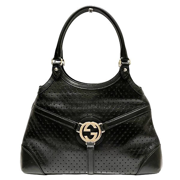 Gucci Interlocking G Punching Leather Handbag