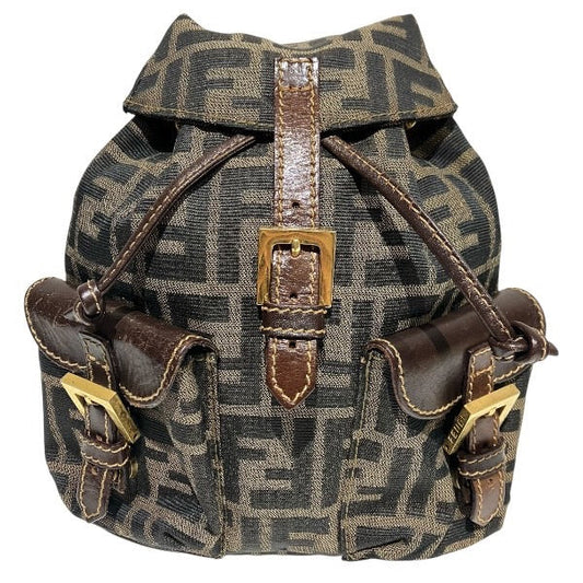 Fendi Zucca Canvas Leather Backpack