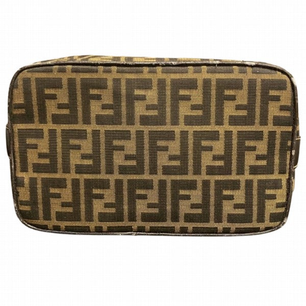 Fendi Nano Peekaboo Canvas Leather Shoulder Bag