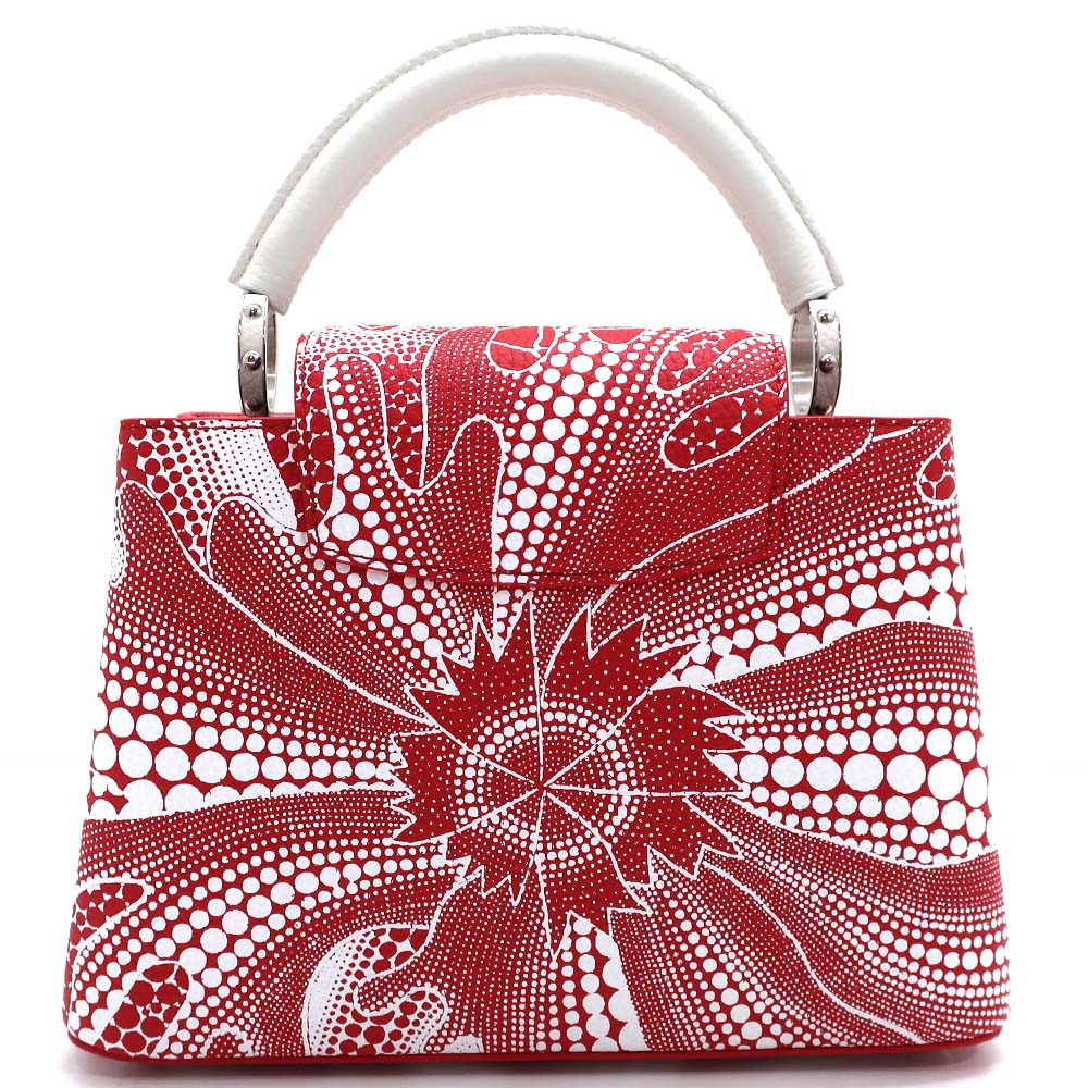 Louis Vuitton Capsine BB LV YK Grassy Collaborative Flowers M21704 Handbag Pump Red White Leather