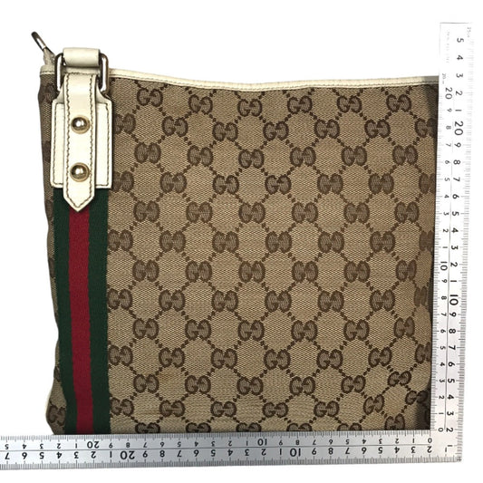 GUCCI Shoulder Bag 144388 001013 GG canvas Beige white Cross body Sherry line Women