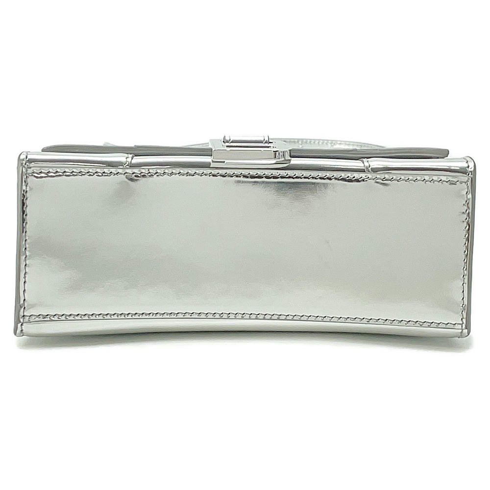 BALENCIAGA Hourglass 2wayBag Silver592833 Patent Leather Size XS