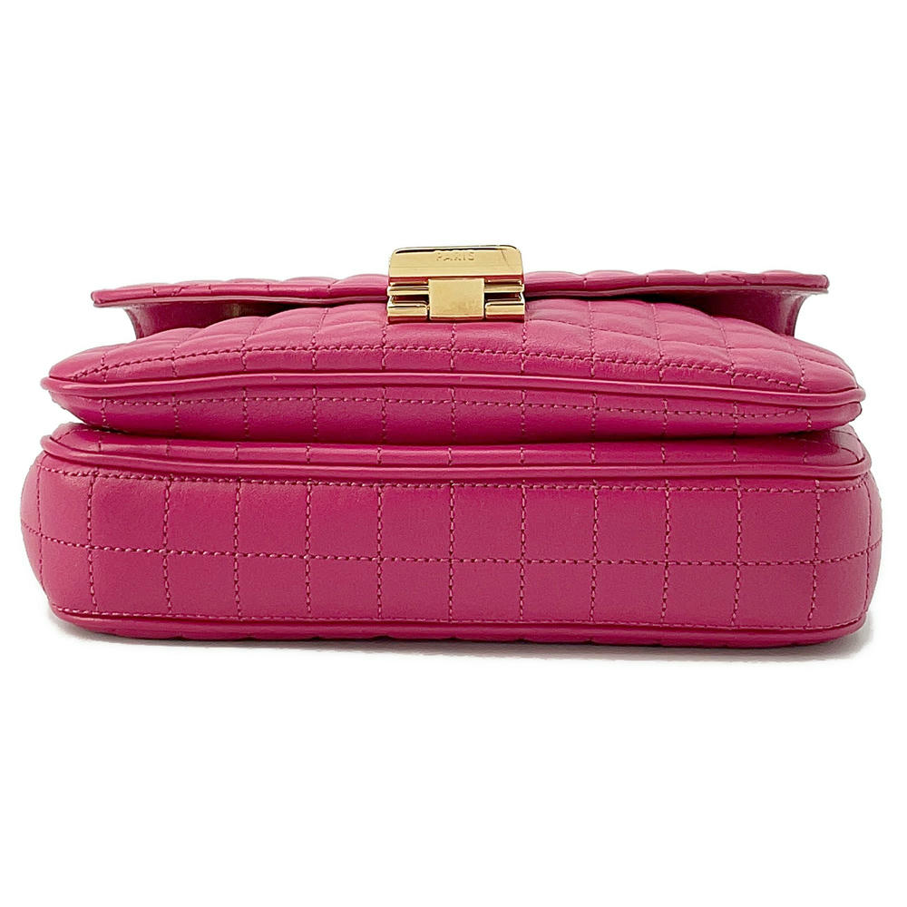 CELINE C-C ChainShoulder Bag Pink188403 Leather Size Small