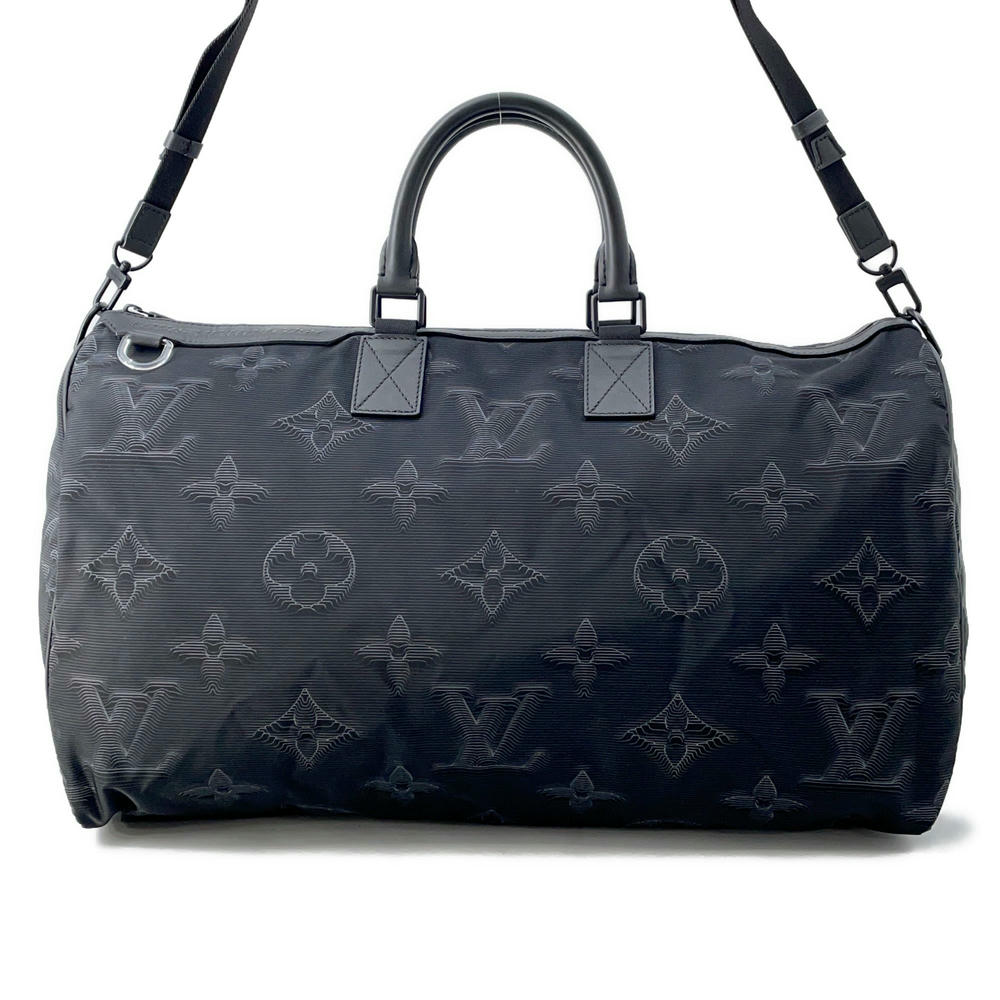 LOUIS VUITTON Keepall Bandouliere - Reversible Noir/GreenM45602 Nylon Size 50