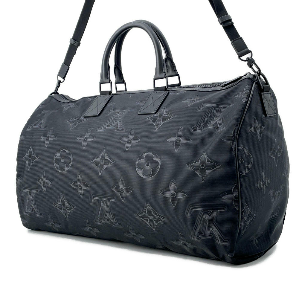 LOUIS VUITTON Keepall Bandouliere - Reversible Noir/GreenM45602 Nylon Size 50