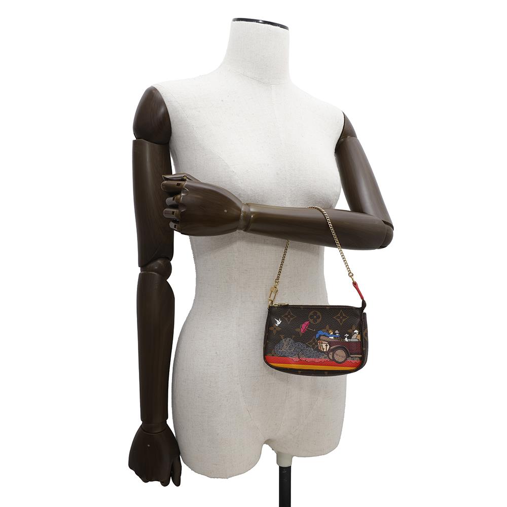Designer Women's Crossbody Bag | LOUIS VUITTON Mini Pochette Accessoires BrownM41655 Monogram