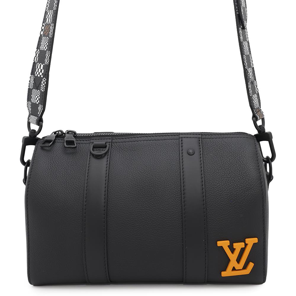 LOUIS VUITTON City?Keepall NoirM57417 Grain Leather Damier - Distorted