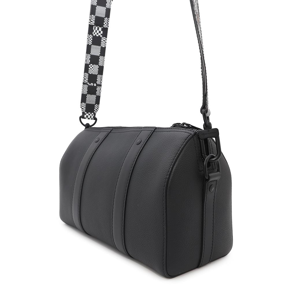 LOUIS VUITTON City?Keepall NoirM57417 Grain Leather Damier - Distorted