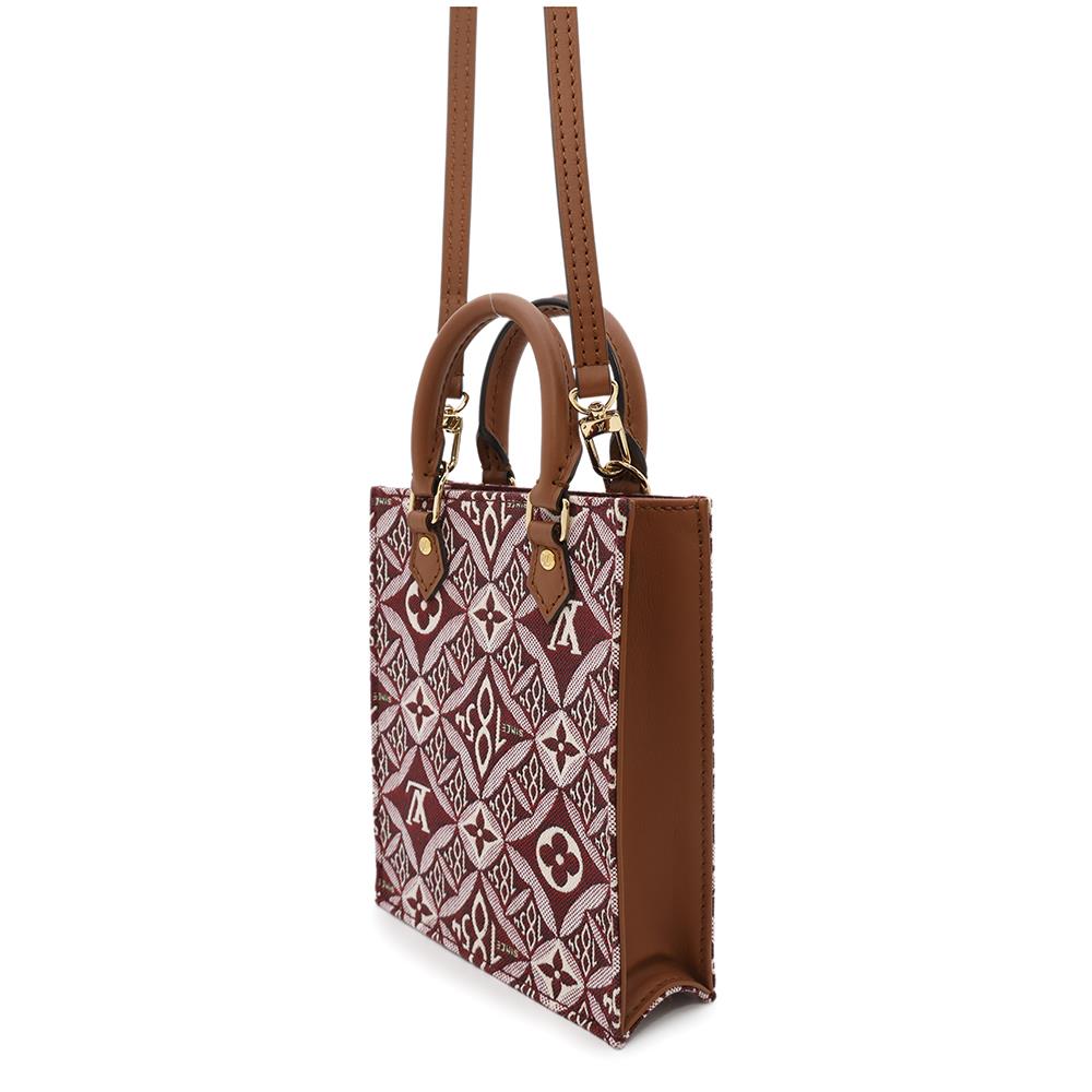 LOUIS VUITTON Petit Sac Plat BordeauxM69846 Monogram?Jacquard SINCE 1854