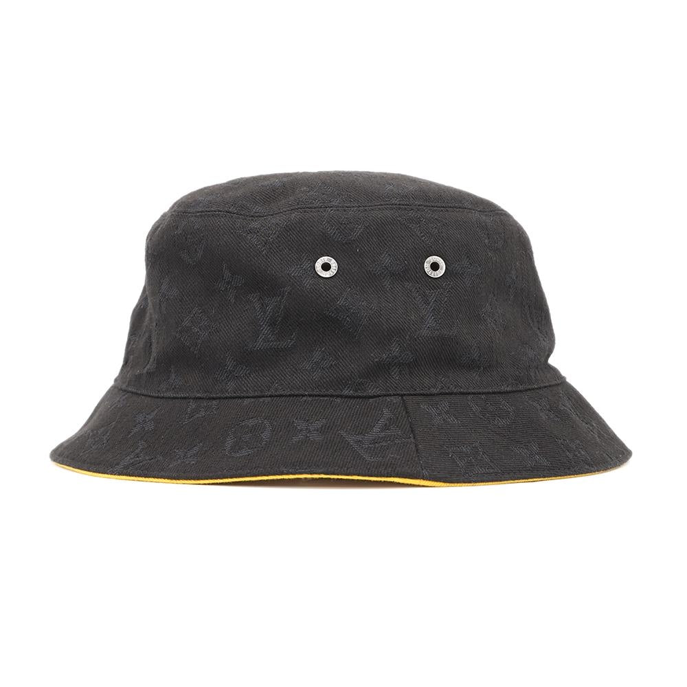 LOUIS VUITTON Hat?MonogramDenim Size 58 Black/YellowM76208 Cotton60% Polyester40%