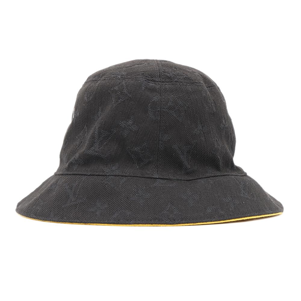 LOUIS VUITTON Hat?MonogramDenim Size 58 Black/YellowM76208 Cotton60% Polyester40%