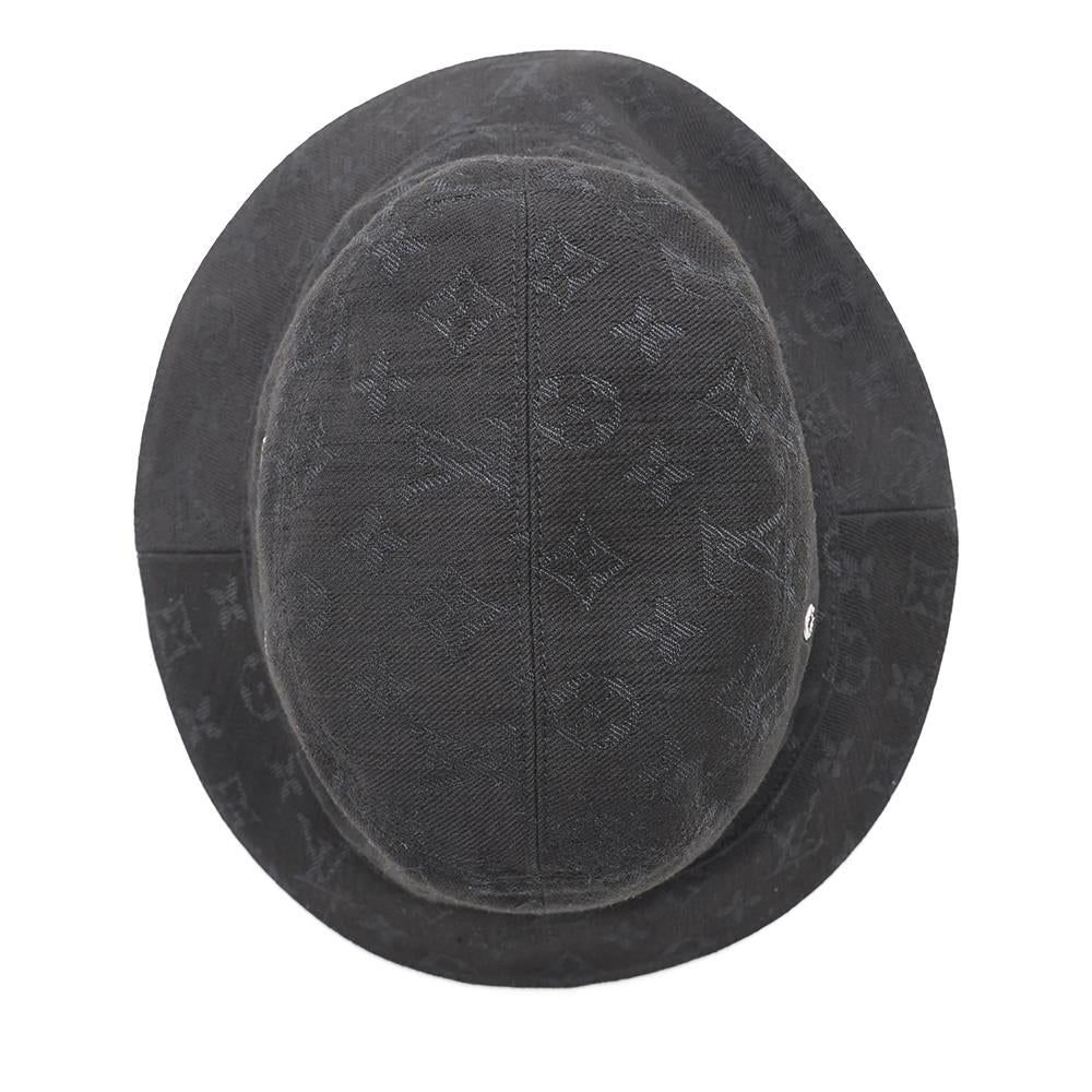 LOUIS VUITTON Hat?MonogramDenim Size 58 Black/YellowM76208 Cotton60% Polyester40%