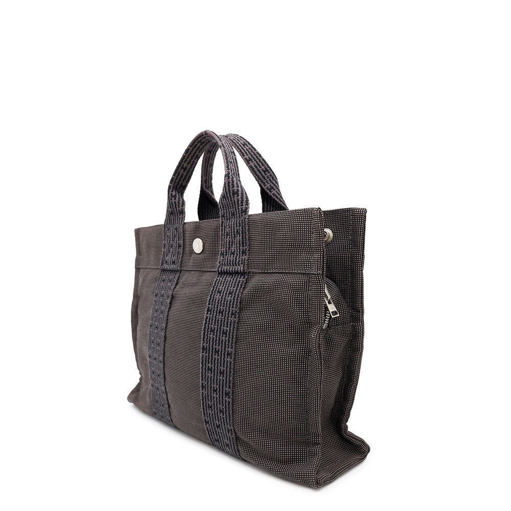 HERMES Her Line Tote Gray Canvas Size PM