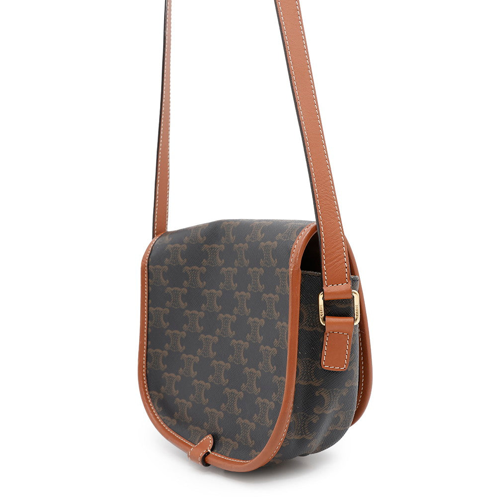 CELINE Triomphe Falco Shoulder Bag Tan191502BZJ.04LU PVC Leather Size Medium