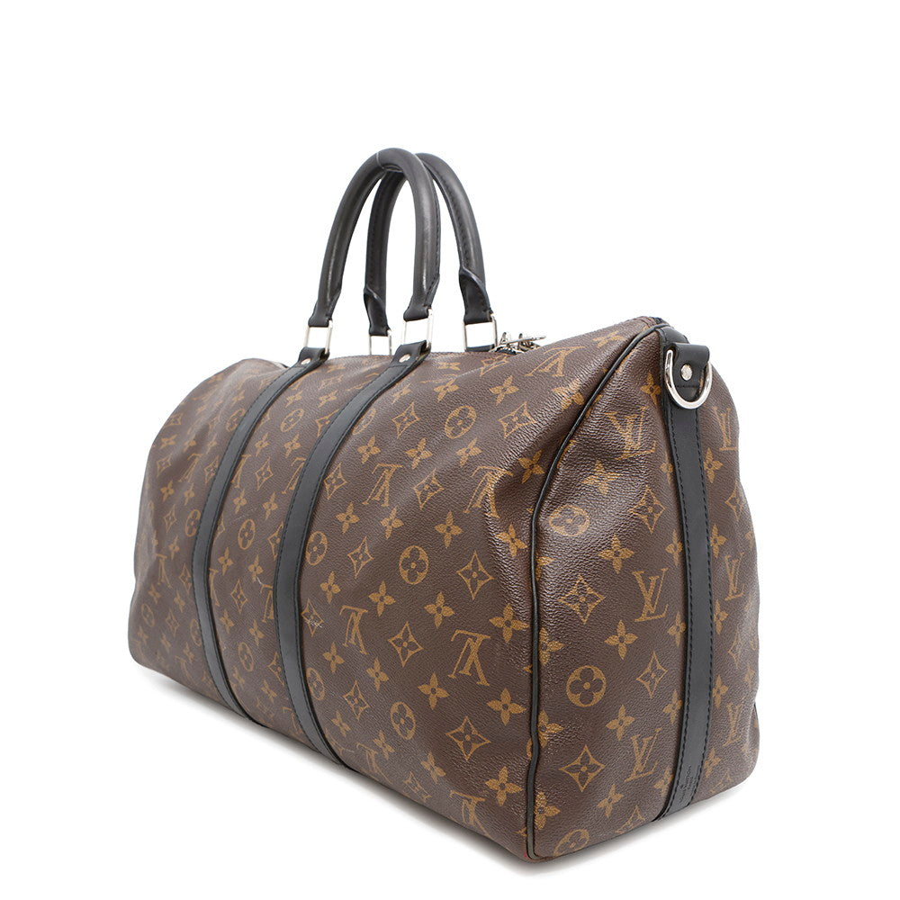 Luxury Women's Handbag | LOUIS VUITTON Keepall Bandouliere BrownM56711 Monogram Macassar Canvas Size 45