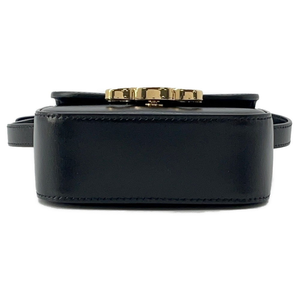 CELINE Triomphe Claude Shoulder Bag Black10I513 Leather Size Mini