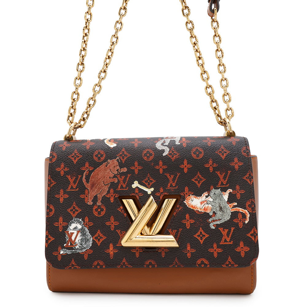 LOUIS VUITTON Sac Twist OrangeM44408 Monogram?Catogram Size MM