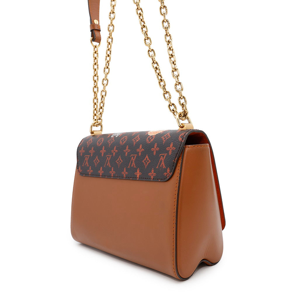 LOUIS VUITTON Sac Twist OrangeM44408 Monogram?Catogram Size MM