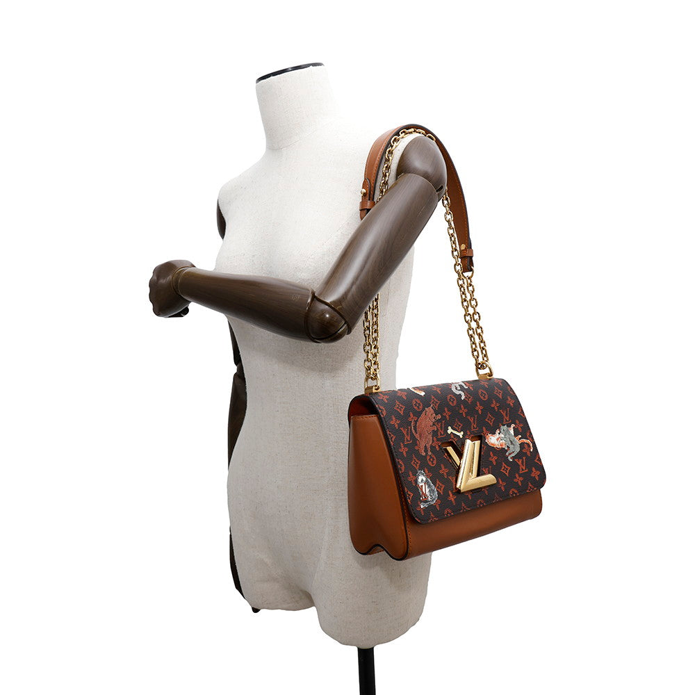 LOUIS VUITTON Sac Twist OrangeM44408 Monogram?Catogram Size MM