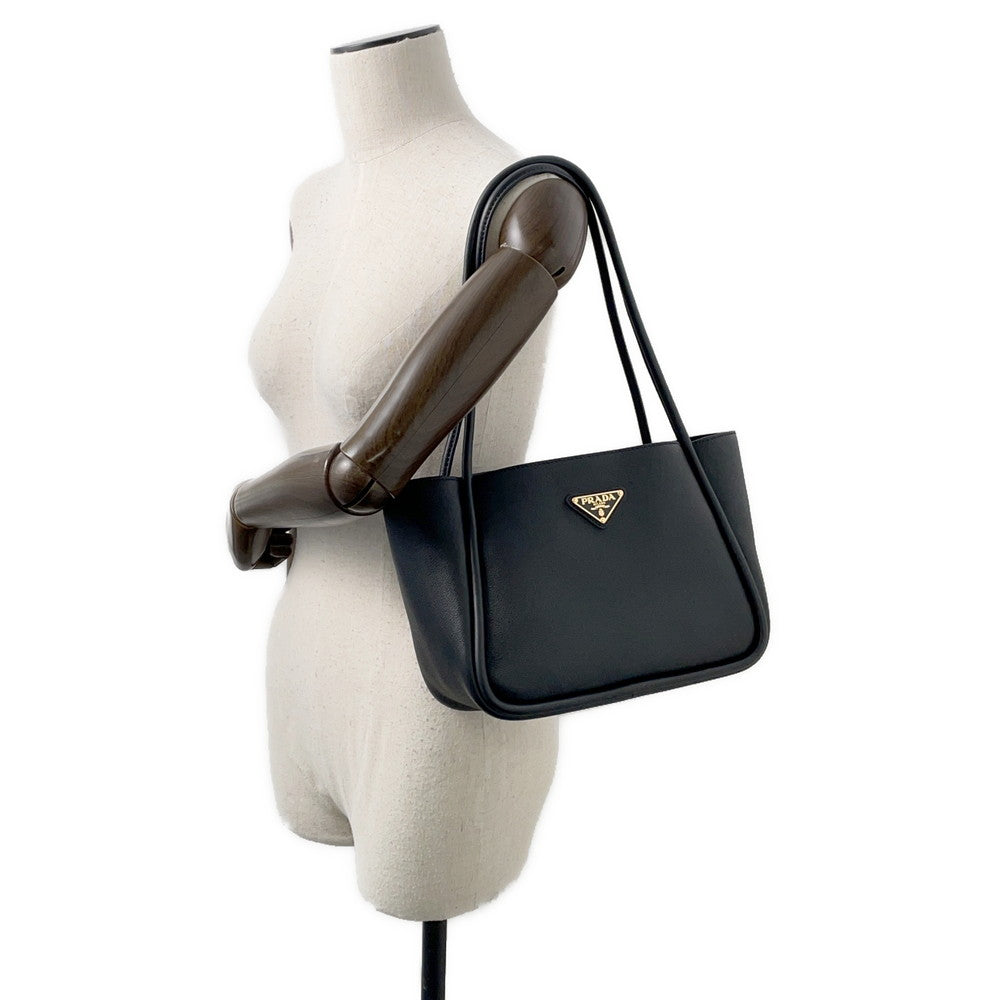 PRADA Mini Shopping Tote Bag Black1BG539 Soft Grain Leather