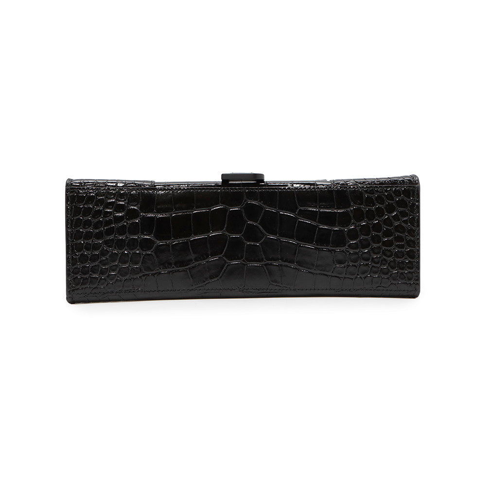 BALENCIAGA Hour glass Black619668 Embossed Leather Size Medium
