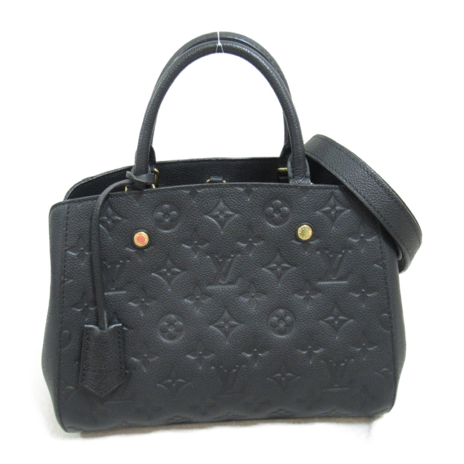 Louis Vuitton Montaigne BB Shoulder Bag Shoulder Bag Leather Monogram Emplant Black M41053